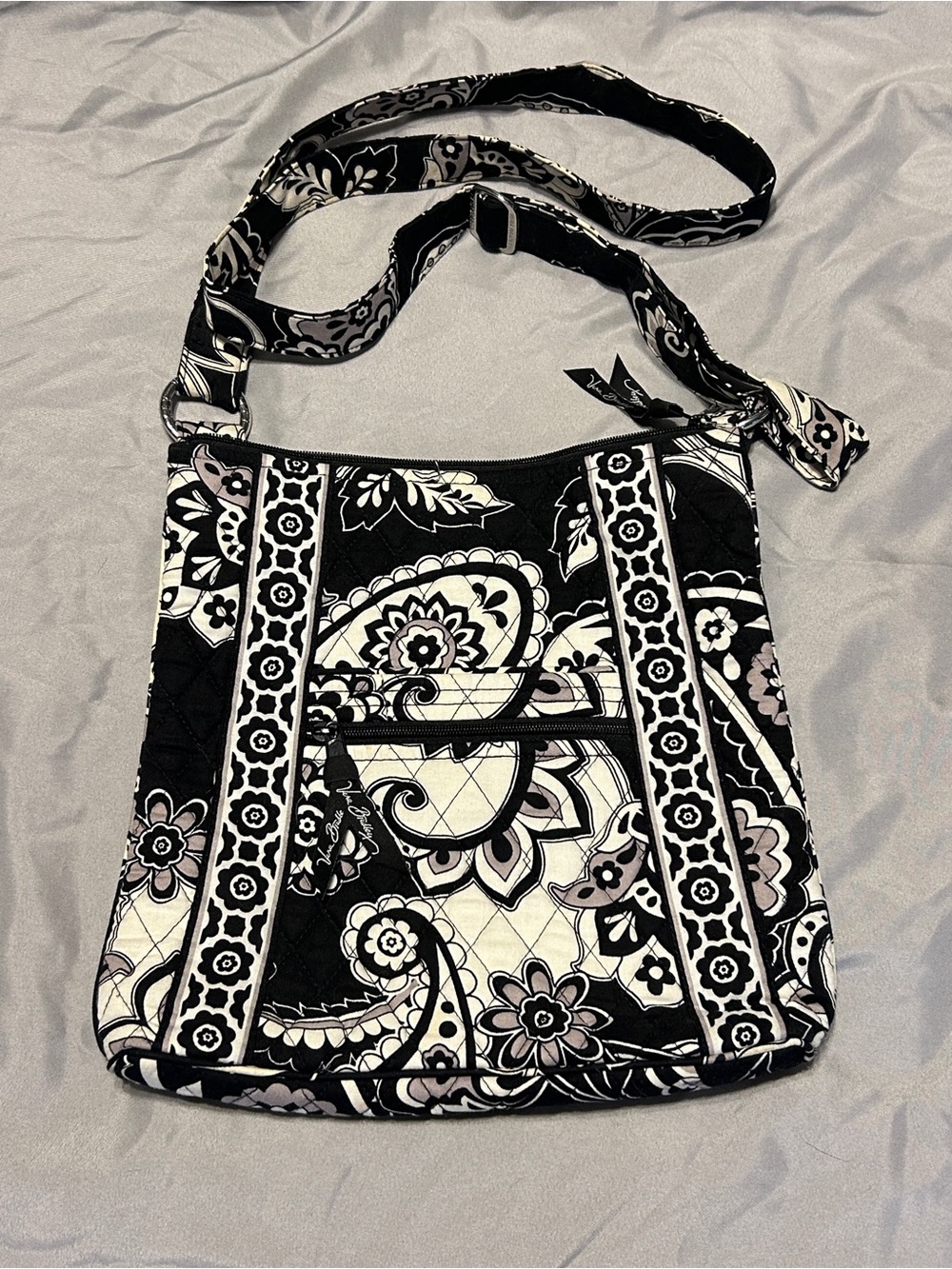 Vera Bradley Black & White Quilted Paisley Crossbody